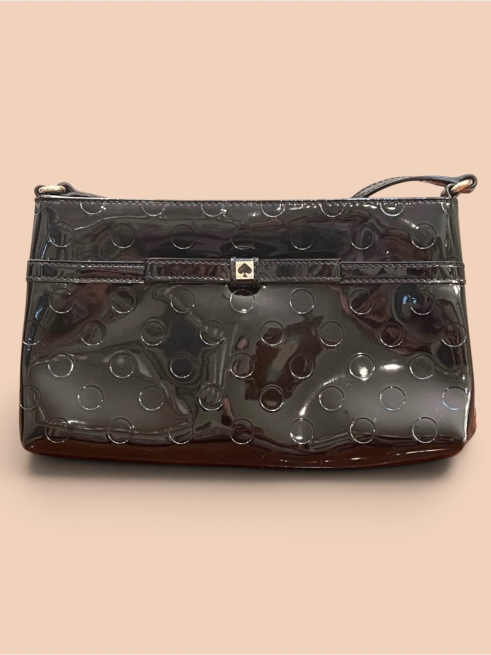 Kate Spade Camellia Street Amy Patent Black Crossbody Bag